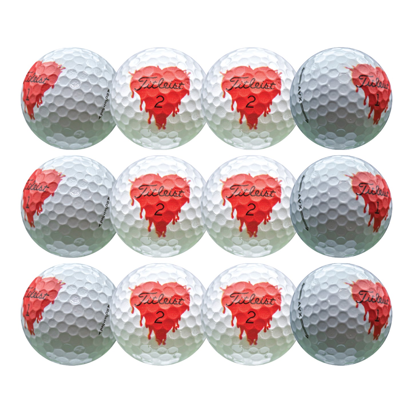 Titleist AVX Bleeding Heart Golf Balls