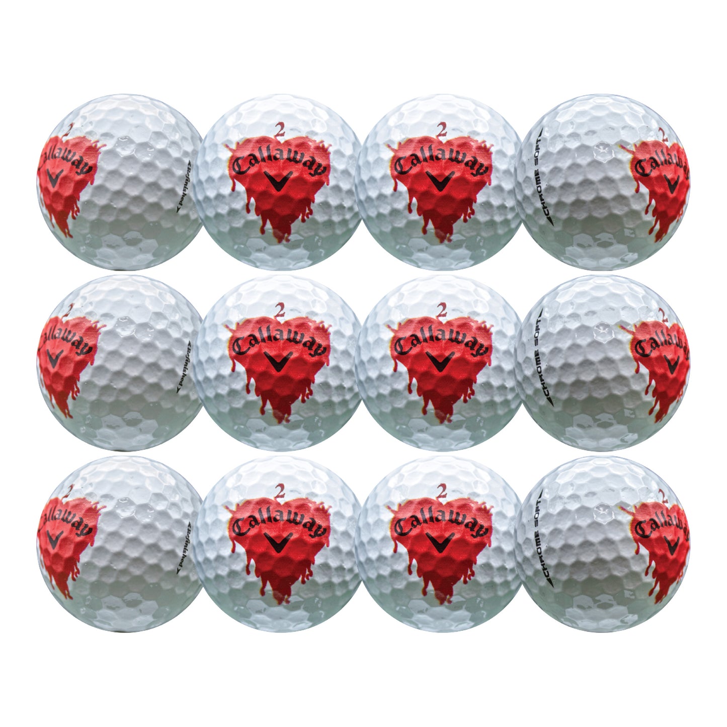 Callaway Chrome Soft Bleeding Heart Golf Balls