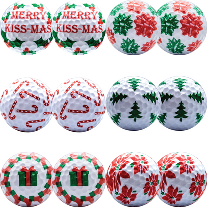 New Novelty Christmas 2 Mix of Golf Balls