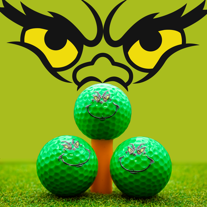 New Novelty Grinch Face Golf Balls