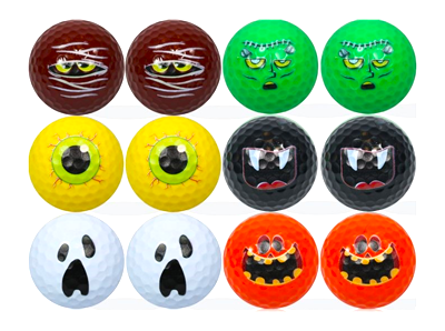 New Novelty Halloween Monster Mix of Golf Balls