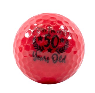 New Novelty Deluxe Happy 50th Birthday Red Mix of Golf Balls