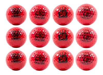 New Novelty Deluxe Happy 50th Birthday Red Mix of Golf Balls