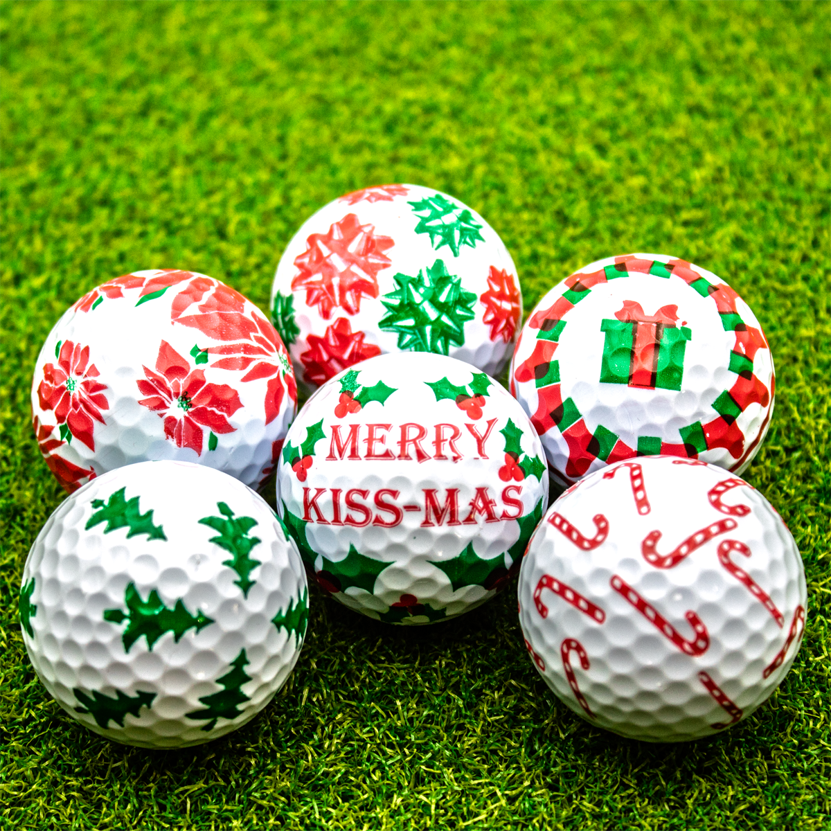 New Novelty Christmas 2 Mix of Golf Balls