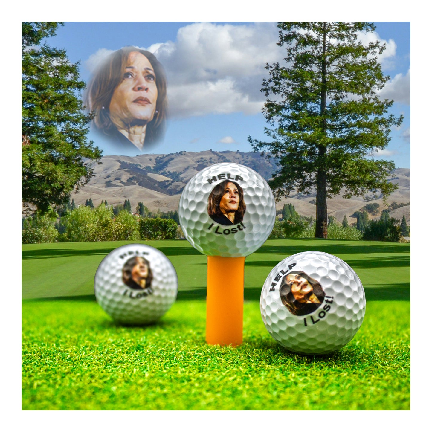 New Novelty Kamala Harris - Help I Lost Golf Balls