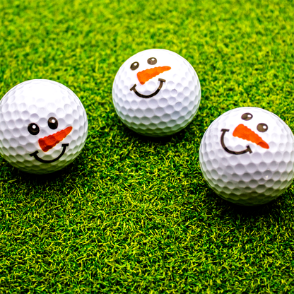 New Novelty Snowman Face Golf Balls