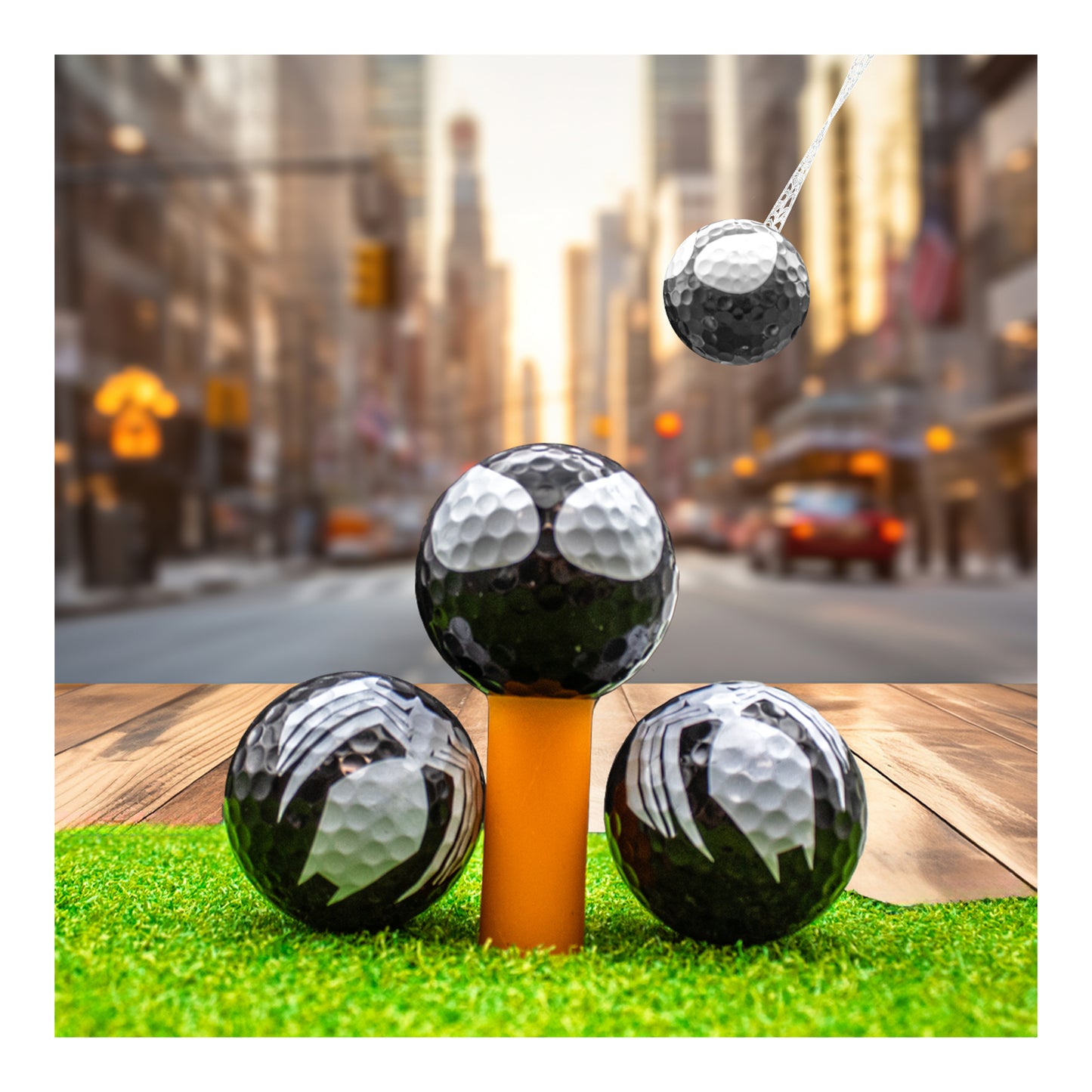 New Novelty Symbiote Spider Face Golf Balls