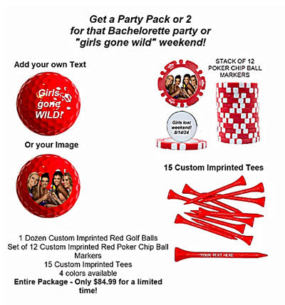 New Customized Red Golf Party Pack