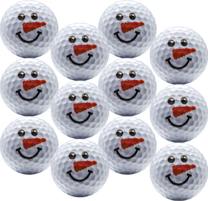 New Novelty Snowman Face Golf Balls