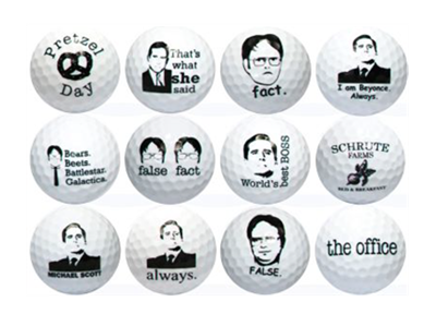 New Novelty Mix of The Office Characters Golf Balls